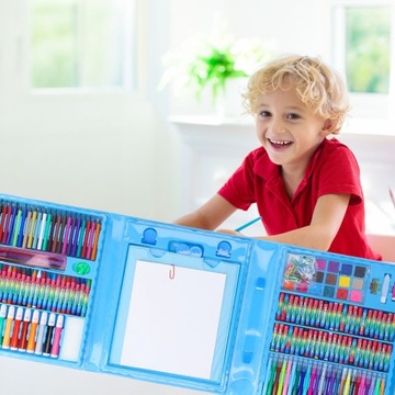 ZESTAW DO RYSOWANIA malowania artystyczny walizka 208 el. mazaki kredki