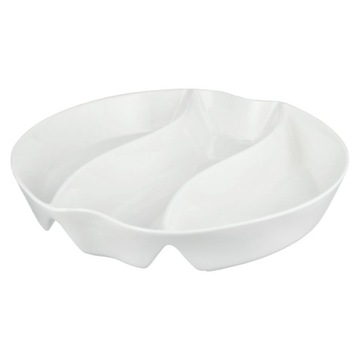 Półmisek na przekąski dzielony porcelanowy 25 cm