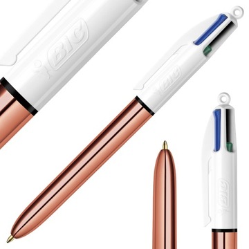 BIC 4COLOURS ROSE GOLD DŁUGOPIS AUTOMATYCZNY 4 KOLORY SZKOLNY 4W1 RÓŻANY