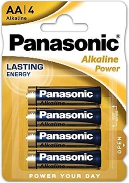 BATERIE AA PANASONIC ALKALICZNE MOCNE 4 SZT ALKALINE LR06 AA 1,5V + GRATIS