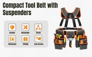 Пояс для инструментов с ремнями для плотников, строителей и садовников.