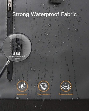 Plecak Unisex 25L-30L Zrolowany Laptop do 17 Cali