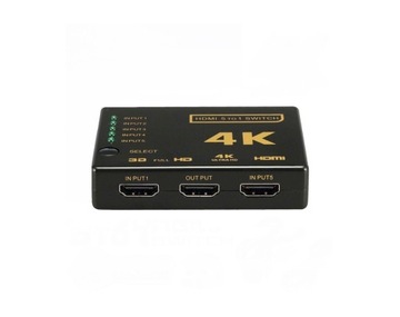Переключатель HDMI 3D 4K Ultra HD 5-вход 25м + пульт ДУ