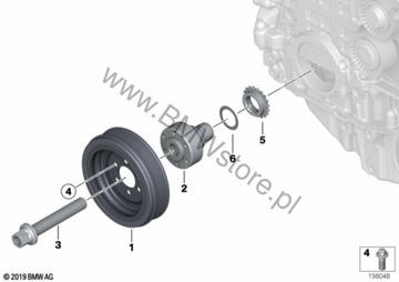 BMW F01 F06 F10 F15 F20 F30 3.0 N55 KOLO ŘEMENICE KLIKOVÉ HŘÍDELE TLUMIČ VIBRACÍ 7573654