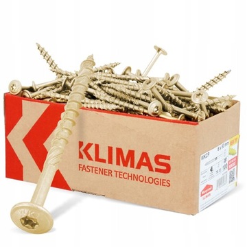 Столярные дисковые саморезы по дереву TORX Klimas WKCP 6x80 100 шт.