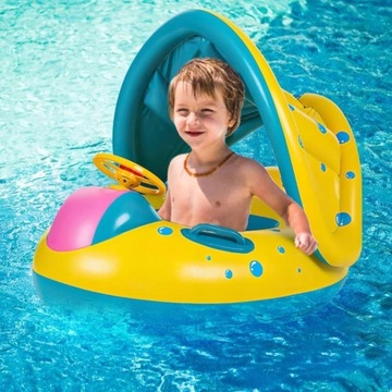 НАДУВНОЕ КОЛЕСО ДЕТСКОЕ С РУЛЕМ И КОЗЫРЕКОМ