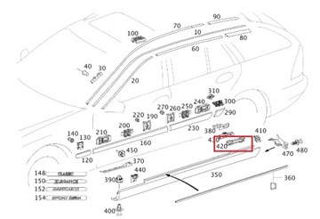 MERCEDES C-CLASS W203 Клипса заднего порога ОРИГИНАЛ