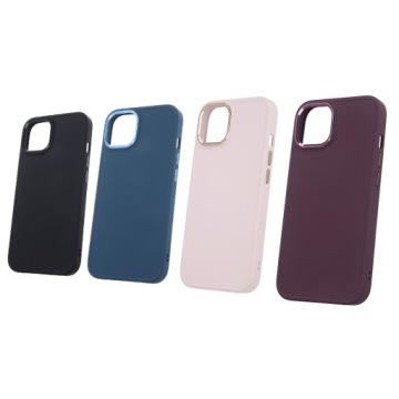 Атласный чехол для iPhone 15 Plus 6,7 дюйма темно-синий