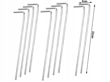 Колышки для палатки 22 см, 10 шт., крепежные колышки, якоря, стальной крючок, колышки