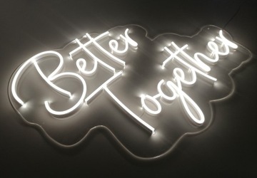 NEON LED duży napis Better Together dekoracja ślub wesele biały