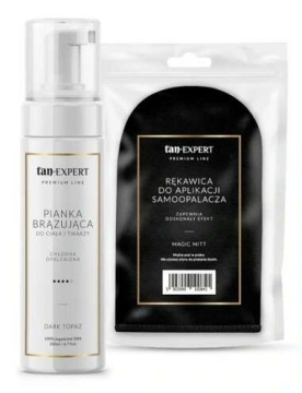 TanExpert Dark Topaz NOWA FORMUŁA Pianka Samoopalacz Rękawica do aplikacji