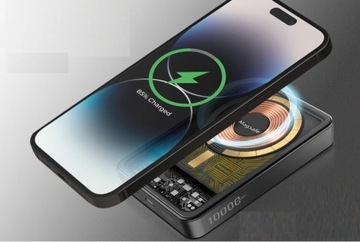 POWER BANK 2xUSB 1xUSB-C С МОЩНЫМ ИНДУКТИВНЫМ ЖК-дисплеем MAGSAFE 10000 мАч