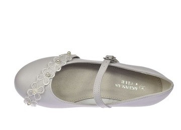 Туфли для причастия, белые полные балетки, размер 47/23. 34