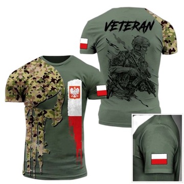 Moda Męski T-shirt Armii Taktycznej Flaga Polski