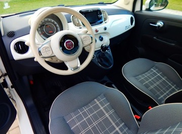 Fiat 500 II Seria 4 1.2 69KM 2017 Fiat 500 1.2 Lounge szklany dach jasny środek ładny zadbany bezwypadkowy, zdjęcie 21