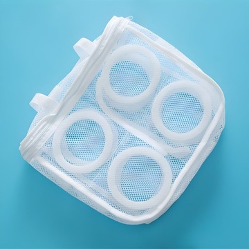 СУМКА ДЛЯ СТИРКИ ОБУВИ СЕТКА НА МОЛНИИ, БЕЛАЯ