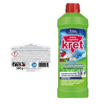 KRET BIO Pipe Gel Hair Sediment Fats Supports Septic Tank Performance 500g