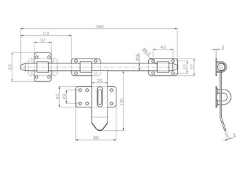 КАЛИТКА 340 УЗКАЯ, НЕОКРАШЕННАЯ