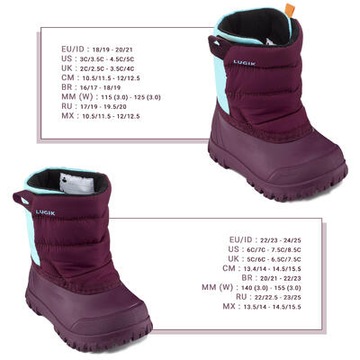 Buty zimowe śniegowce dla dzieci Lugik Warm