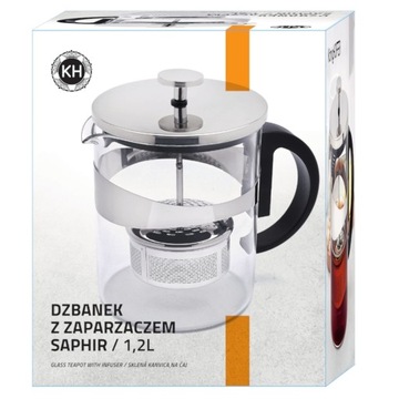 Стеклянный кувшин для чая с заварочным устройством КУВШИН INTENDER 1,2л Сапфир