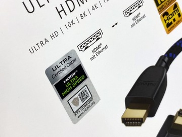 Kabel przewód HDMI 2.1 8K UHD Inakustik PREMIUM 2m