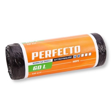 Worki na śmieci 60L czarne HD 50szt