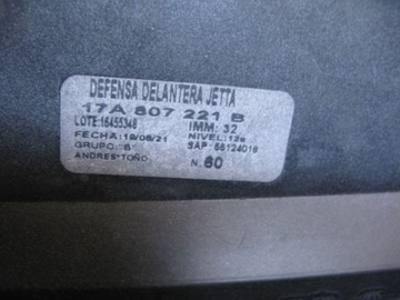 NÁRAZNÍK PŘEDNÍ JETTA GLI USA 2021-2023 17A