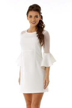 Elegancka sukienka tiulowe wstawki, wesele, XL