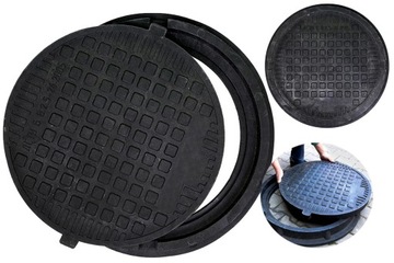 PLASTIKOWY właz pokrywa 75 cm do studzienki dekiel obciążenie do 1,5 tony