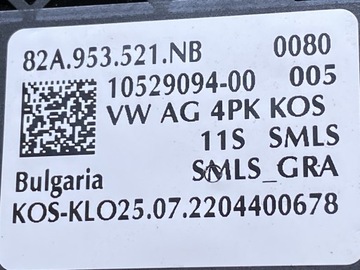 AUDI A1 A3 Q2 Q3 Q4 MINCE PŘEPÍNAČE 82A953521NB