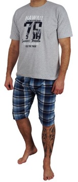 ПИЖАМА МУЖСКАЯ М, клетка, ХЛОПОК, шорты, подарок, МОДА