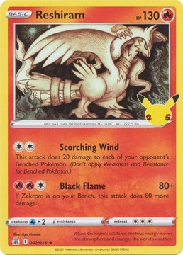 POKEMON Celebrations Reshiram (CEL 002)