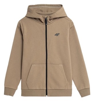 4F BLUZA CHŁOPIĘCA DRESOWA ROZPINANA TSWSM627 122 BEŻ
