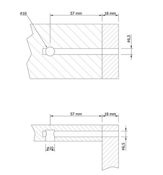 Соединитель с роликовой гайкой M6 x 80
