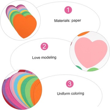 100 Szt Karton w Kształcie Serca Taśma z Notatkami Małe Naklejki Serca Nota