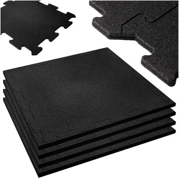 Mata gumowa PUZZLE na siłownię pod sprzęt antypoślizgowa 50x50 ZESTAW 4szt