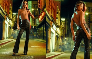 DESIGN Brązowe body z dekoltem typu halter L (40)