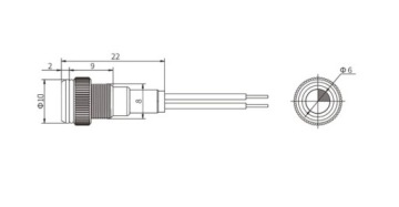 Светодиодный индикатор приборной панели 12 В Белый 12 мм