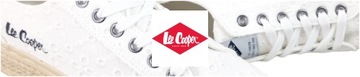 Białe Trampki na platformie Damskie LEE Cooper tenisówki koronkowe 2425L 39