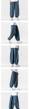 2022 Summer Men Wide Crotch Harem Pants Male Cropp