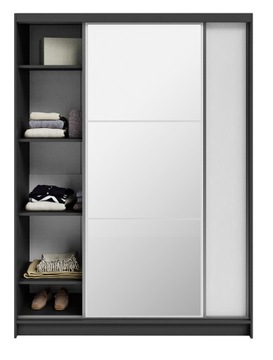 SZAFA dwudrzwiowa przesuwna DENVER 150 160 cm + drążek lustro garderoba