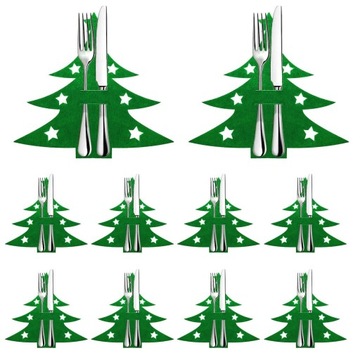 Чехлы для столовых приборов РОЖДЕСТВЕНСКИЙ СТОЛ ИЗ ВОЙЛА 10 шт НАБОР РОЖДЕСТВЕНСКИЙ ВОЙЛОК