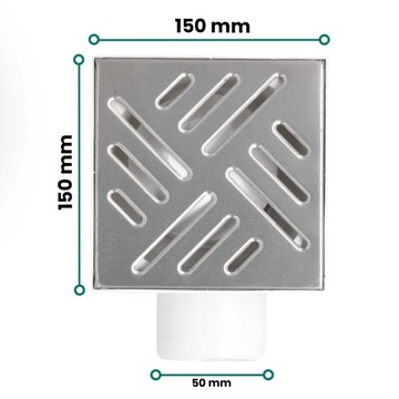 СЛИВ 50 ММ 15x15 СМ СЛИВНОЙ ДУШЕВОЙ ПОДДОН СЛИВНОЙ БОКОВОЙ ДУШ