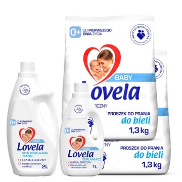 LOVELA Zestaw Proszek do prania bieli Odplamiacz Płyn do płukania