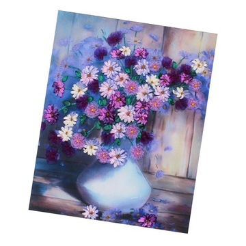 Flower Ribbon Embroidery Set Cross Stitch DIY Wall