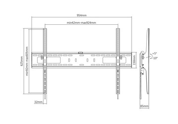 Крепление для телевизора 60-100 дюймов, регулируемое KM1306