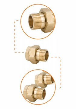 ŚRUBUNEK PROSTY GW GZ 1” USZCZELKA MOSIĘŻNY DIAMOND