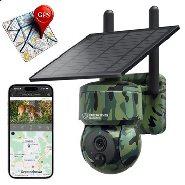 Fotopułapka GPS GSM Kamera Leśna Obrotowa SOLAR Podgląd obraz na żywo