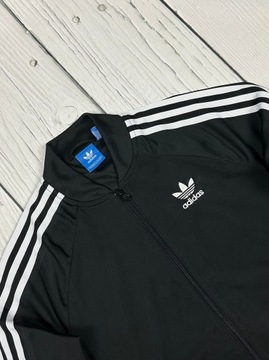 ADIDAS ORIGINALS Bluza Track Rozpinana Damska Duże Logo na Plecach r. XS