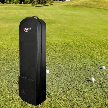 Складная дорожная сумка для гольфа с большими колесами, практичная, черная.